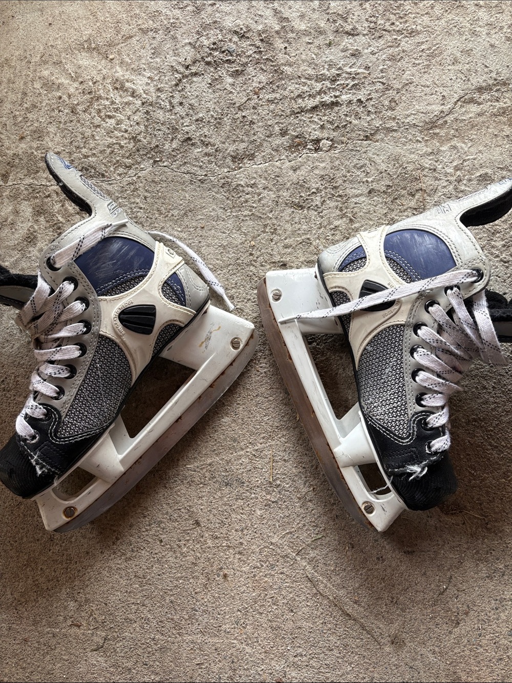 CCM Youth Hockey Skates - White, Black & Blue